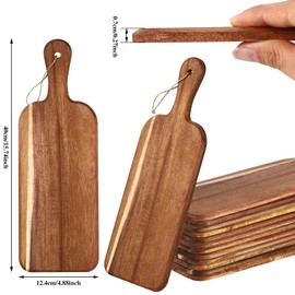 Irenare 18 Pcs Plain Cutting Board Set with Handles Laser Engraving Wooden Charcuterie Kitchen Serving Chopping Board Bulk for DIY Housewarming Mother's Day Gifts(Acacia,16 x 5 Inch)