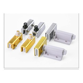 Hinges 1set Cabinet Door Hardware Glass Clip Furniture Shaft Hinge Door Suction Closer Free Open Touch Latch Hardware Fittings (Color : A)