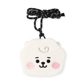 BT21 Baby Series RJ Character Small Coin Purse Pouch ID Card Wallet with Lanyard, White