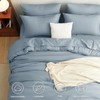 CozyLux King Size Comforter Set Grayish Blue, 7 Pieces Bed