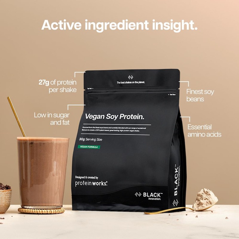 Protein Works | Vegan Soy Protein - Black Innovation, Premium