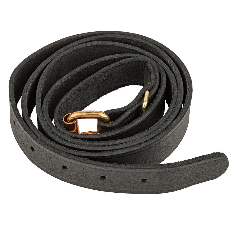 Black Leather Trunk Strap with Brass Plated Buckle | Furniture