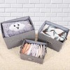 Valease Large Linen Fabric Foldable Storage Bins with Removable Lid