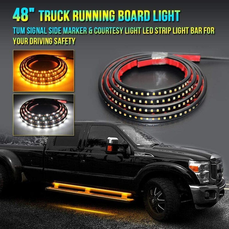 Truck Running Board Lights, Amber Turn Signal Lights Sequential Side