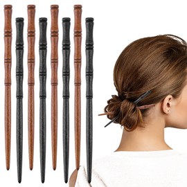Gjinxi Wooden Sticks Hair Chopstick 8PCs,Bamboo Shape Long Hair Sticks,Wood Hair Chopsticks Hair Holders,Women Hair Pins Buns,Classical Hairpin Hair Accessories Decorative Hair Holder for Women