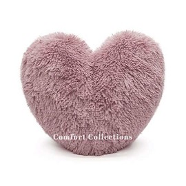 Cuddly Teddy Bear Fleece Super Soft 3D Heart Shape Fluffy Filled Cushion Cosy & Warm Home Decoration Gift For Loved One Valentine Day 100% Polyester Heart Cushion Blush Pink 38cm x 38cm Approximate