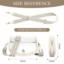 Wuflyover Clear Crossbody Bag Stadium Approved for Women，clear Bags for Stadium Events,clear Purse for Concerts (Milky white)