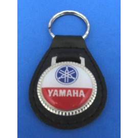 YAMAHA BLACK LEATHER KEYRING KEYFOB #071