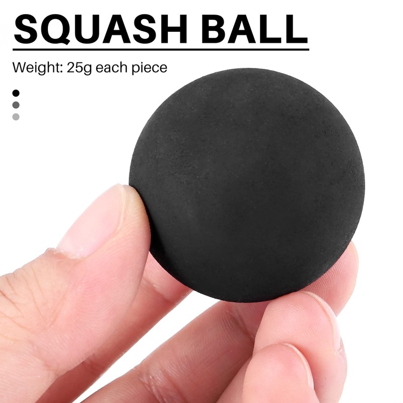 Futihana 3Pcs Squash Ball One-Yellow-Dot Low Speed Sports Professional Player
