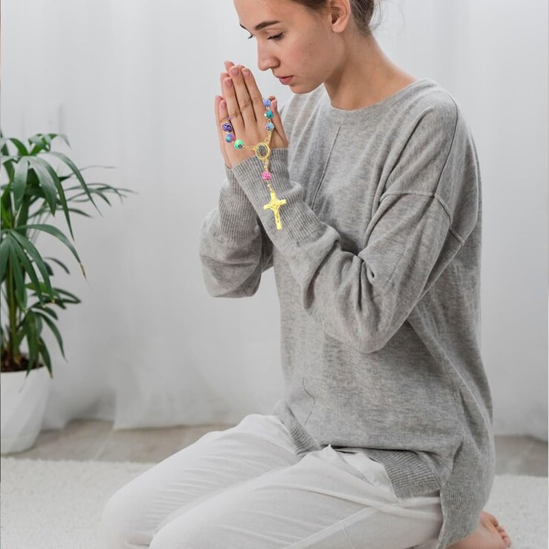 VYIBPDY Pack of 2 Cross for Car, Rosary Car, Catholic