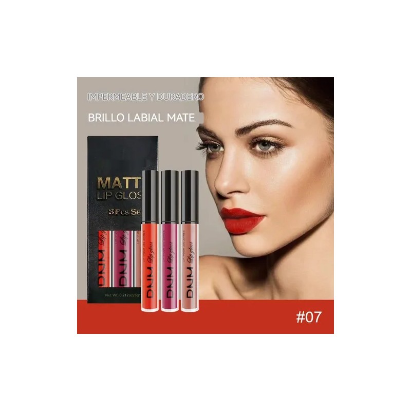 Kit Lápiz Labial Líquido Mate De Larga Impermeabl Y Duración