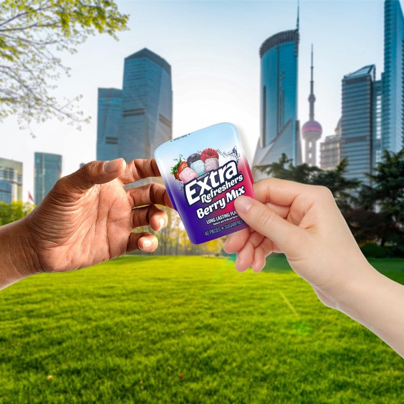 Extra Refreshers Berry Mix Gum, 40-Piece Bottle
