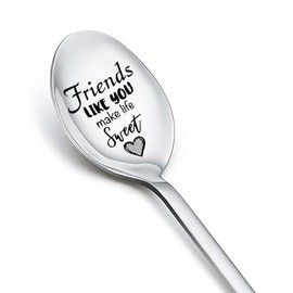 Best Friends Spoon Gifts for Women Chritmas Birthday Gifts Spoons for Best Friend Men Gifts for Tea Coffee Lovers Gifts for Soul Sisters Engraved Ice-Cream Dessert Spoons