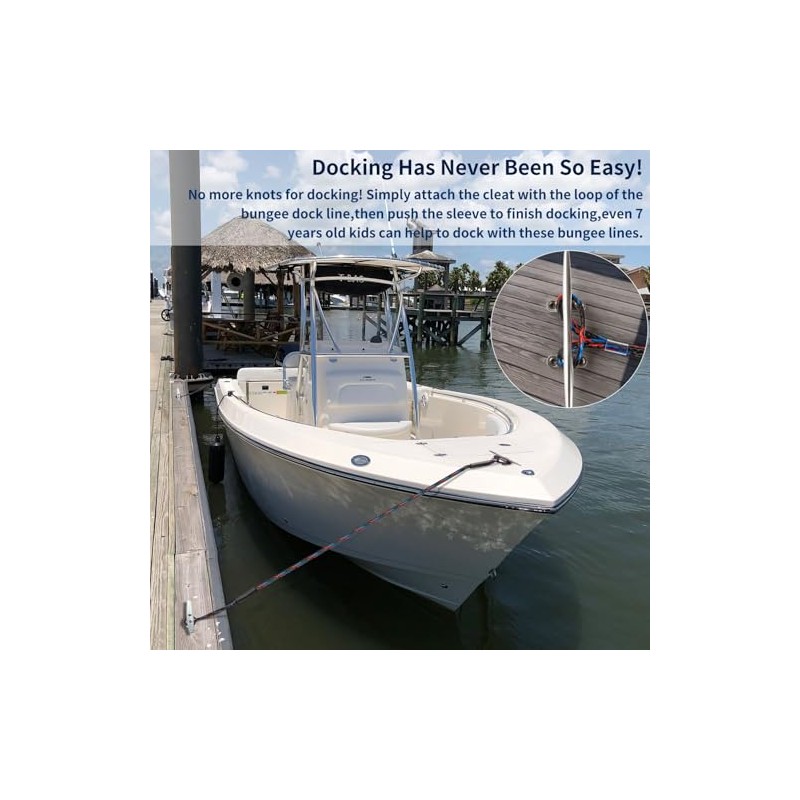 Bungee Dock Lines - Quick Connect Shock Absorbing Mooring Lines