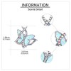 JERWLI Butterfly Necklace for Women 925 Sterling Sliver Opal Pendant
