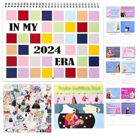 BCEDIGAD Wall Calendar 2024 Annual Calendar, Singer Calendar Tour Calendar 2024 Music Poster Album Cover Poster Sticker for Singer Vinyl Laptop Sticker Girls Tour Calendar for Home or Office