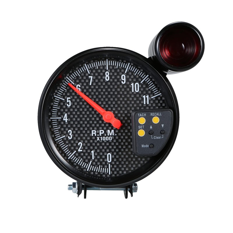 Shkalacar 5 Inch Tachometer Gauge Carbon Fiber 7 Colors Backlight,