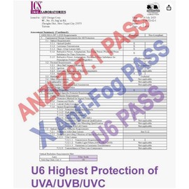 HTS HUNTERSKY E9532 Super Flexible Lightweight Anti Fog Wrap-Around U6 Clear Shooting Safety Glasses with ANSI Z87.1 Scratch Resist lab chemistry goggles