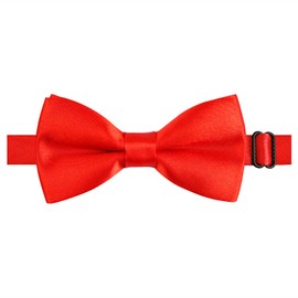 Alizeal Boys Pre-tied Bow Tie Solid Color Fancy Plain Adjustable Party Birthday Kids Bow Tie, Red