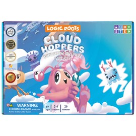 Logic Roots Cloud Hoppers Addition and Subtraction Game - Fun Math Board Game for 6-8 Year Olds, Easy to Play Educational Game for Kids at Home, Perfect STEM Toy Gift for Girls & Boys, Grade 1 & Up