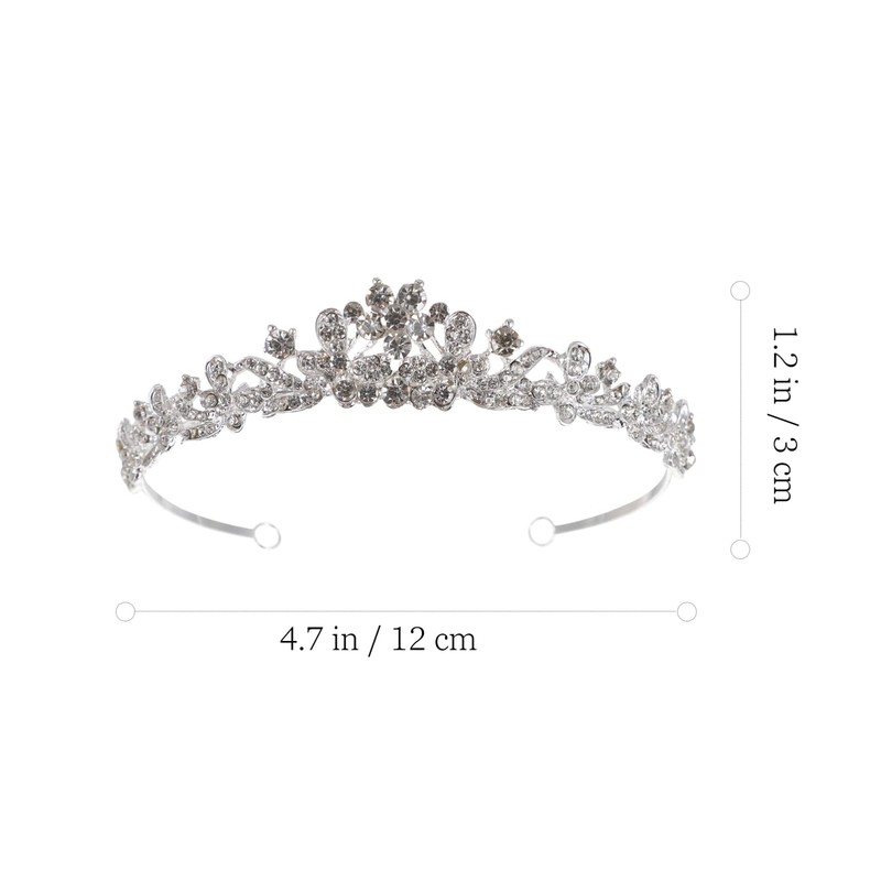 FRCOLOR Crystal Wedding Tiara for Bride,Elegant Rhinestone Bridal Flower Tiara