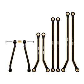 INJORA Brass High Clearance Front 4 Links Set 43g Links Set for SCX24 Gladiator Dodge Power Wagon Axial 1/24 RC Crawler Car(Black Brass)