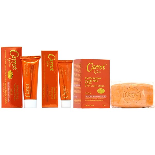 Carrot Glow Soap 7oz + Gel 1oz + Cream 1.7oz