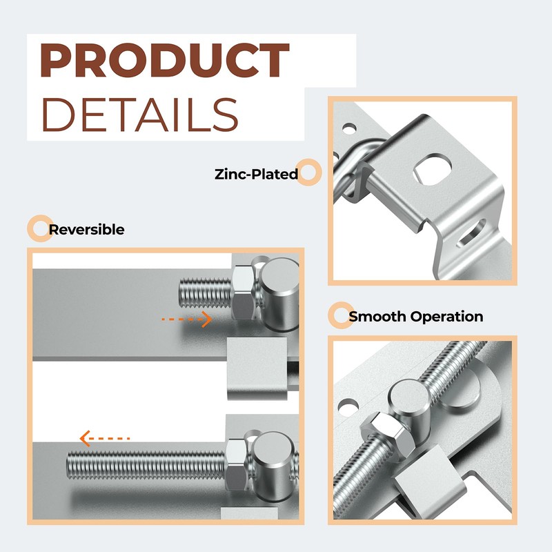 Xinafan Barn Door Jamb Latch, Zink-Plated Barn Sliding Door Hardware