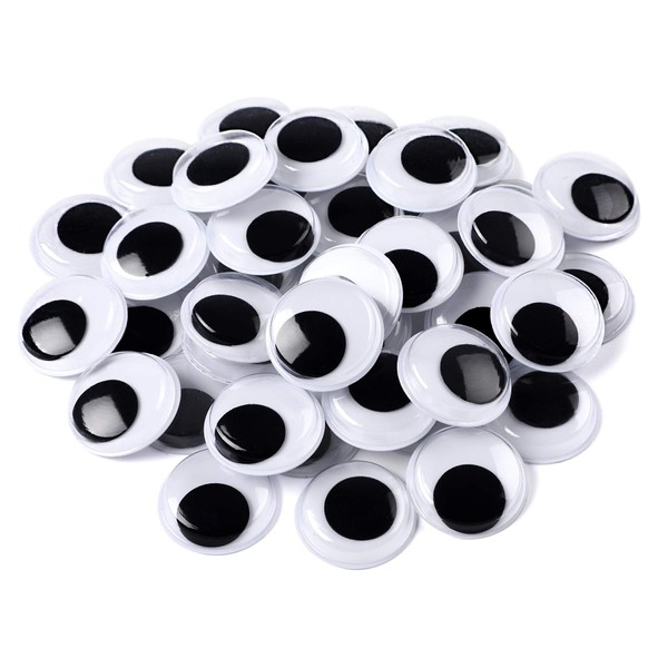 200 Pieces Wiggle Eyes Self Adhesive Black White Googly Eyes for DIY Crafts Decoration (20mm)