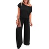 KIRUNDO Black Jumpsuits for Women Casual Summer Loose One Piece