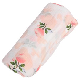 BESPORTBLE Muslin for Newborns Soft and Breathable Cotton Wrap for Boy Girl for Stroller Car Seat and Crib Delicate Rose Pattern for Parents