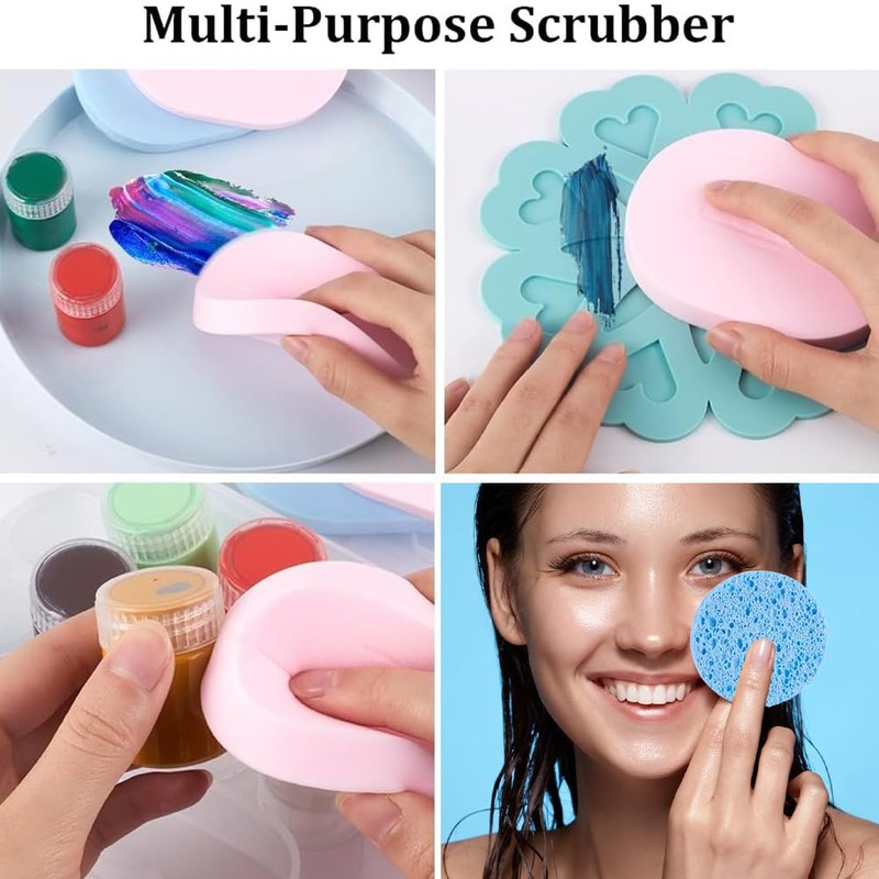 GORGECRAFT Pack of 12 Face Cleansing Sponges Reusable Sponges for