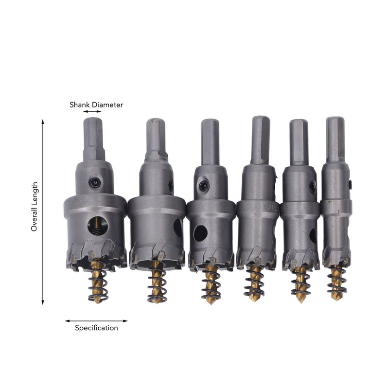 6PCS Set Carbide Hole Saw Kit 16 to 32mm TCT