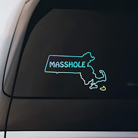 Masshole Massachusetts Sticker Vinyl Decal Notebook Car Window Laptop 8" | Holographic |