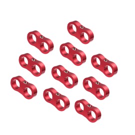 Motoforti 10pcs Red AN10 19mm Hose Separator Clamp Brake Line for Car Long-lasting