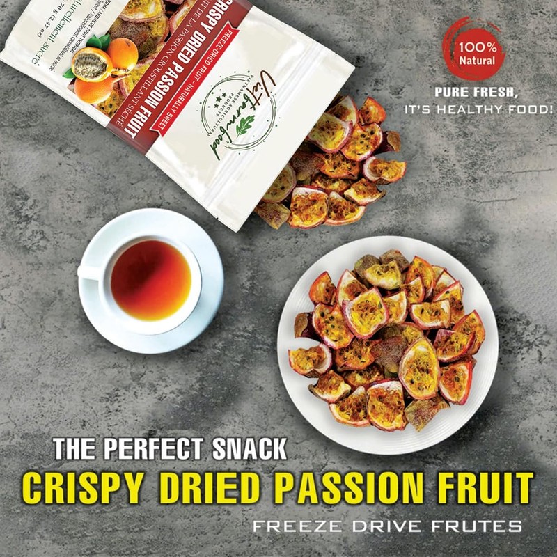CRISPY DRIED PASSION FRUIT 2.47 oz (70g) VIETFARMFOOD: Freeze-dried, no