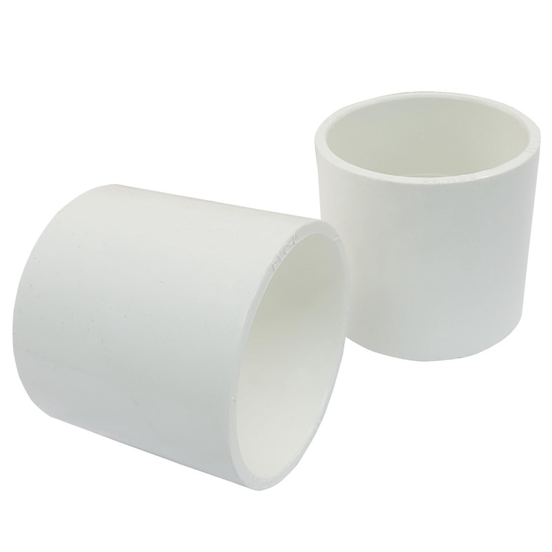 Seimneire PVC Pipe Coupling Adapter Pipe Fitting Connector, 2" White