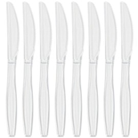 Bluesky Trading Heavy Weight Clear Plastic Knives - 50 Count - Ideal for Parties and Everyday Use