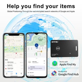 OTIC Slim Bluetooth Wallet Tracker, Tag for Apple Find My & Google Find Hub