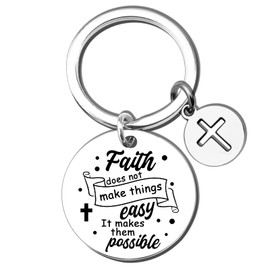 Christian Gifts For Women Men Inspirational Faith Religious Baptism Keychain Gifts Cross Pendant Keyring Spiritual Gifts For Her Him Faith Based Gifts For Christians Female Male Birthday Gifts