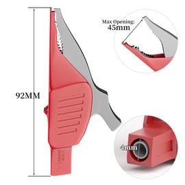 Goupchn 2PCS Heavy Duty Alligator Clips Full Insulated Safe Crocodile Clips with 4mm Banana Socket 1000V 32A for Electrical Testing