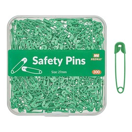 300 Count Colored Safety Pins 1 Inch, Small Safety Pins for Clothes, Sewing, Arts & Craft (Green)