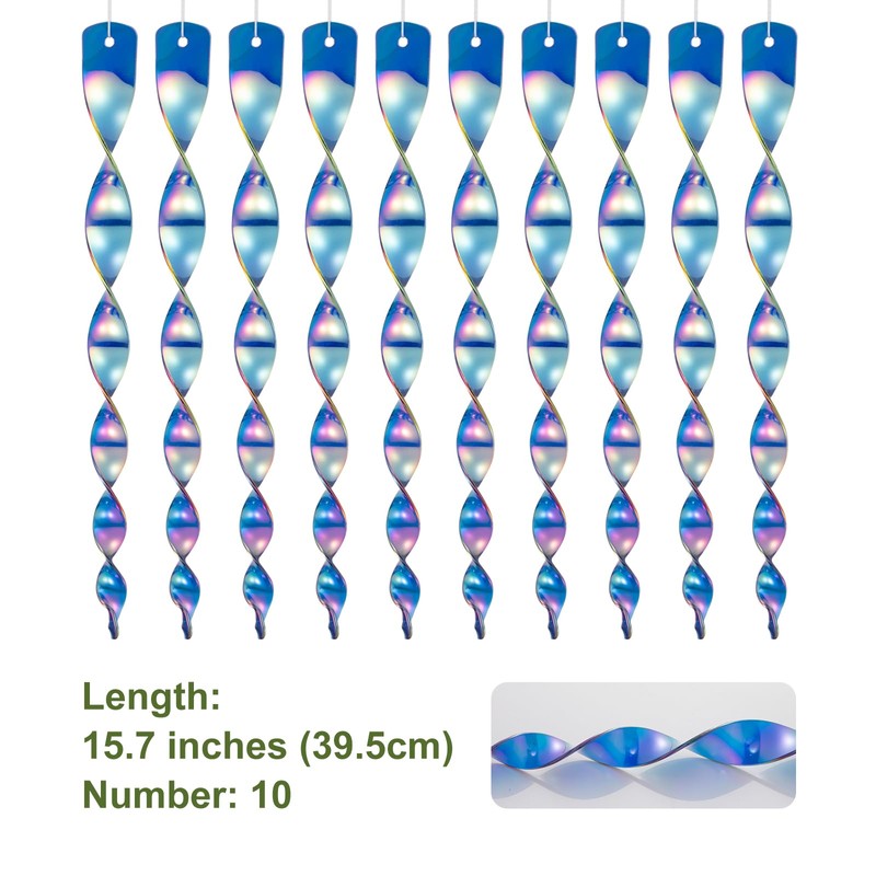 OFFO Large Bird Scarer Rods, 15.7 in (10 Pcs) Reflective