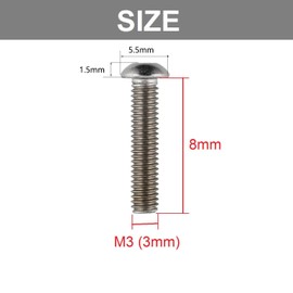 TA-VIGOR 60Pcs M3 x 8mm 304 Stainless Steel Button Head Hex Socket Cap Screws, Flanged Button Bolts Nuts Hex Drive Fastener for Machine