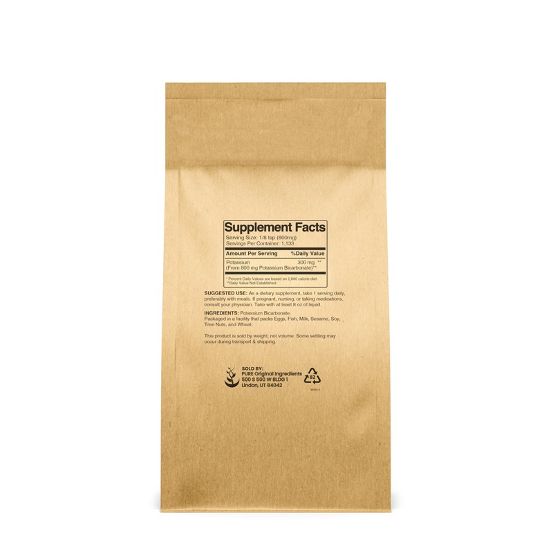 Pure Original Ingredients Potassium Bicarbonate (2 lb) Natural, Food Safe,