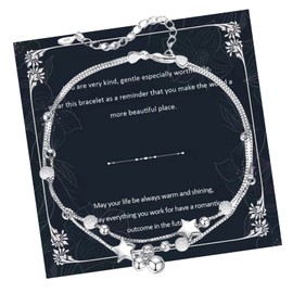 HOHOTANG 2 in 1 Bracelet for Women, 925 Sterling Silver Jewellery Friendship Bracelets, Christmas Birthday Ideas Precsent for Best Friend