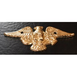 Gold Tone Eagle Crest Epluribus Unum Pot metal emblem 3.5” Vintage