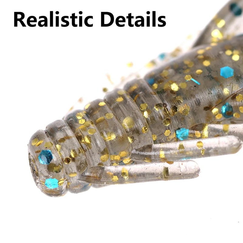 Pack of 20 Soft Plastic Baits Bionic Fishing Lures Elastic