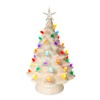 Kurt Adler 14" Battery Operated LED Lighted Ceramic White Tree