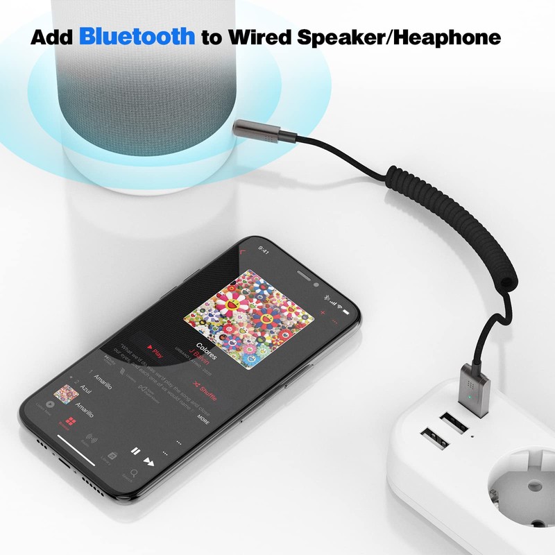 LOKUKA Bluetooth 5.3 to Aux Adapter for Car, USB to